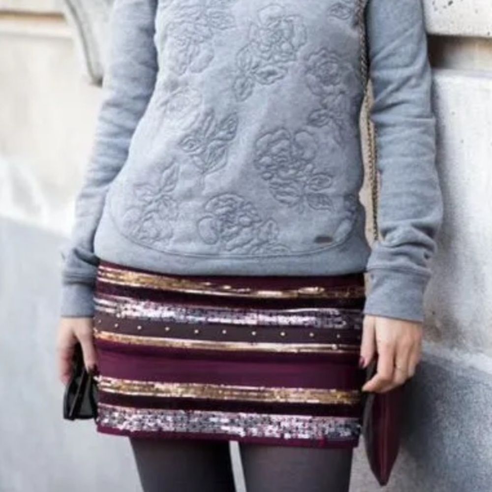 NWT Abercrombie & Fitch preppy embellished sequins miniskirt